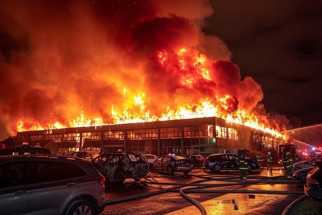 Incendie nocturne dans une carrosserie automobile en Loire-Atlantique